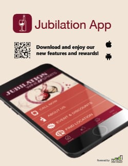 Jubilation Wine & Spirits App Flyer